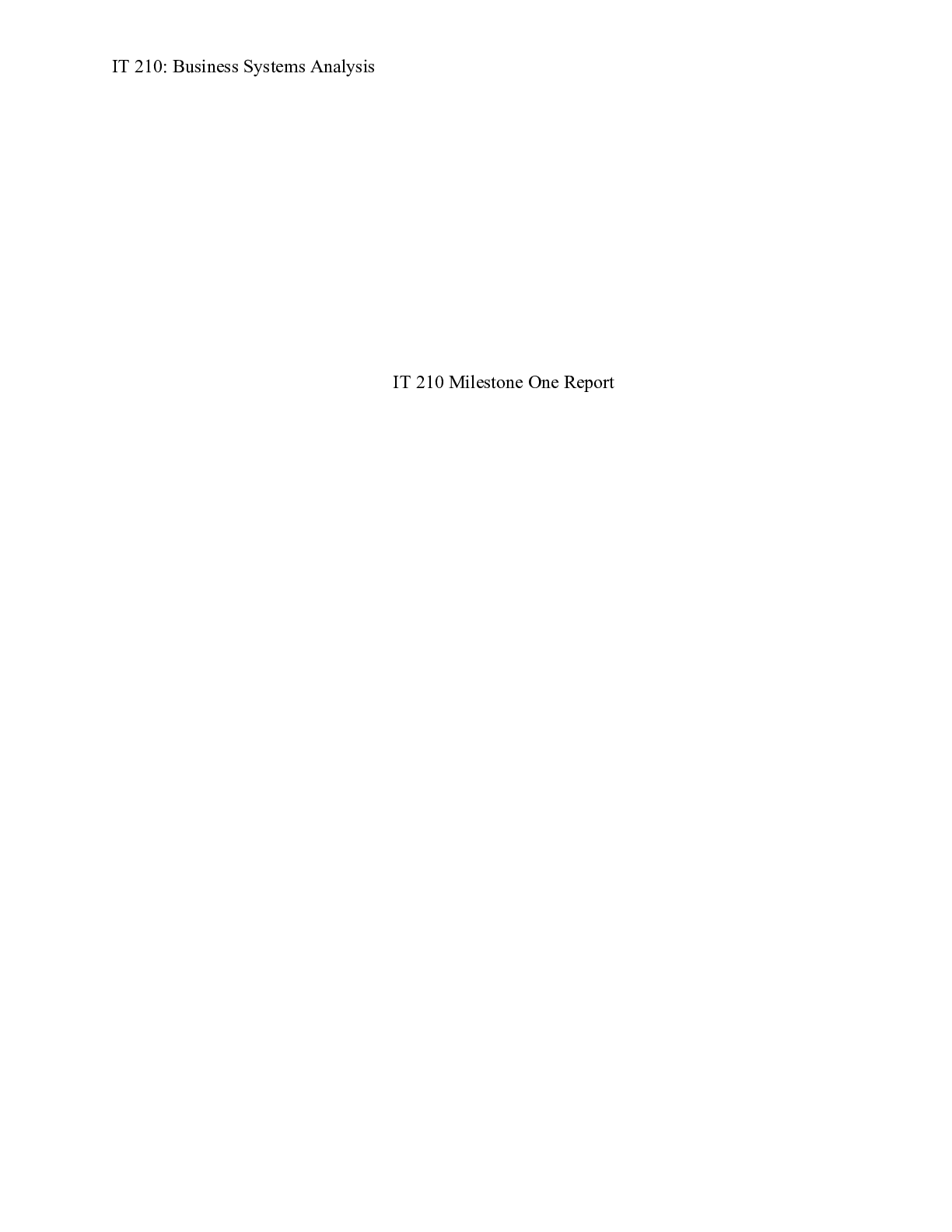 Preview image for IT210 Final Project Document|    IT 210 Milestone One Report    Contents  Introductio